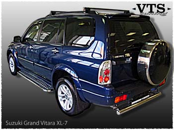 Пороги с дюралевым листом и задний отбойник 'Труба' Suzuki Grand Vitara XL-7